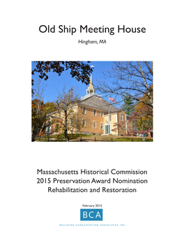 Old Ship Meeting House Hingham, MA
