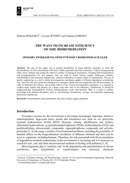 The Ways to Increase Efficiency of Soil Bioremediation