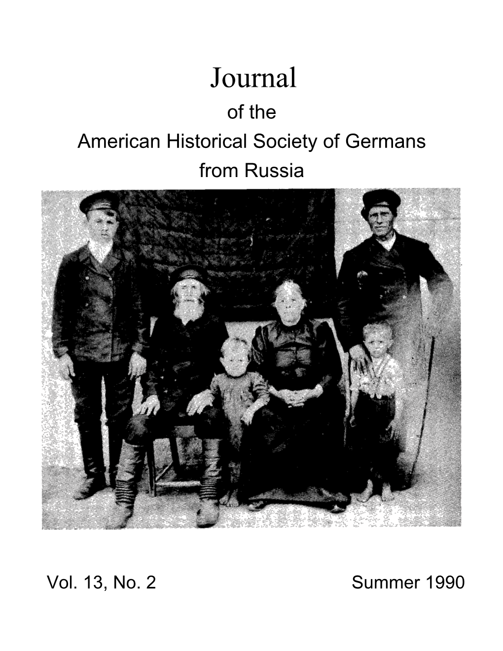 Journal of the American Historical Society of Germans from Russia