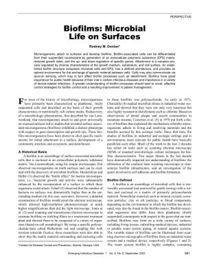 Biofilms: Microbial Life on Surfaces Rodney M
