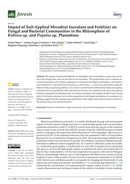 Impact of Soil-Applied Microbial Inoculant and Fertilizer on Fungal and Bacterial Communities in the Rhizosphere of Robinia Sp