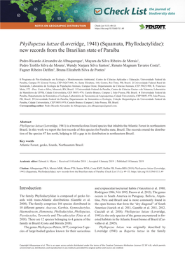 Pontesbes (2019) Phyllopezus Lutzae (Loveridge, 1941)(Squamata