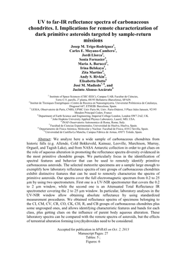 UV to Far-IR Reflectance Spectra of Carbonaceous Chondrites