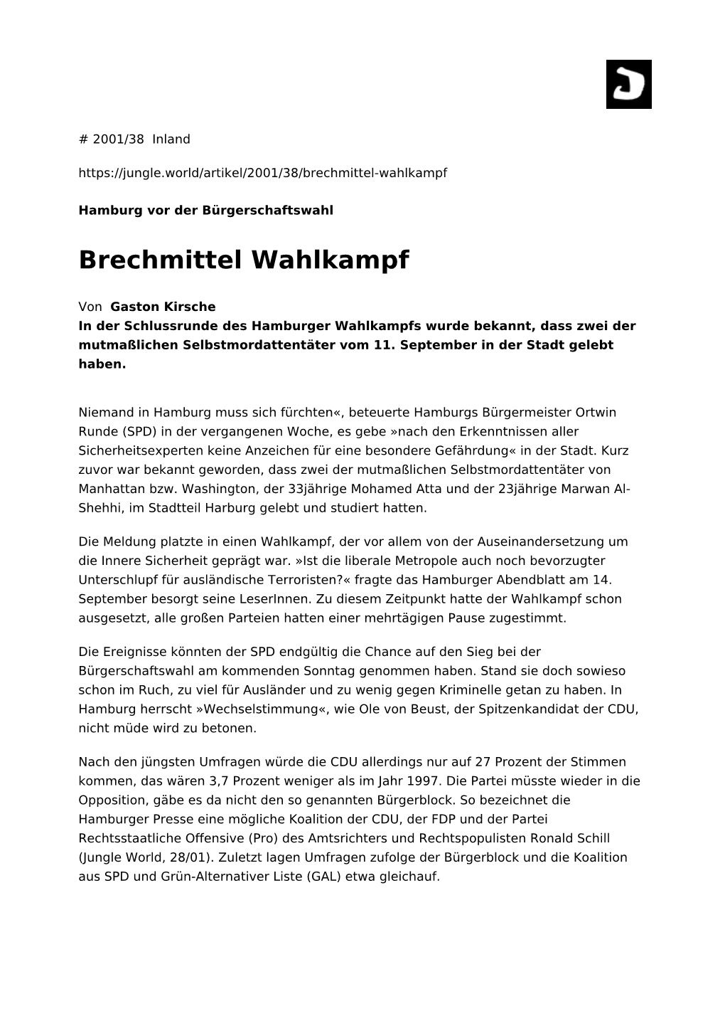 Brechmittel Wahlkampf