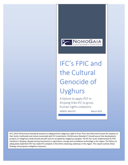 IFC's FPIC and the Cultural Genocide of Uyghurs