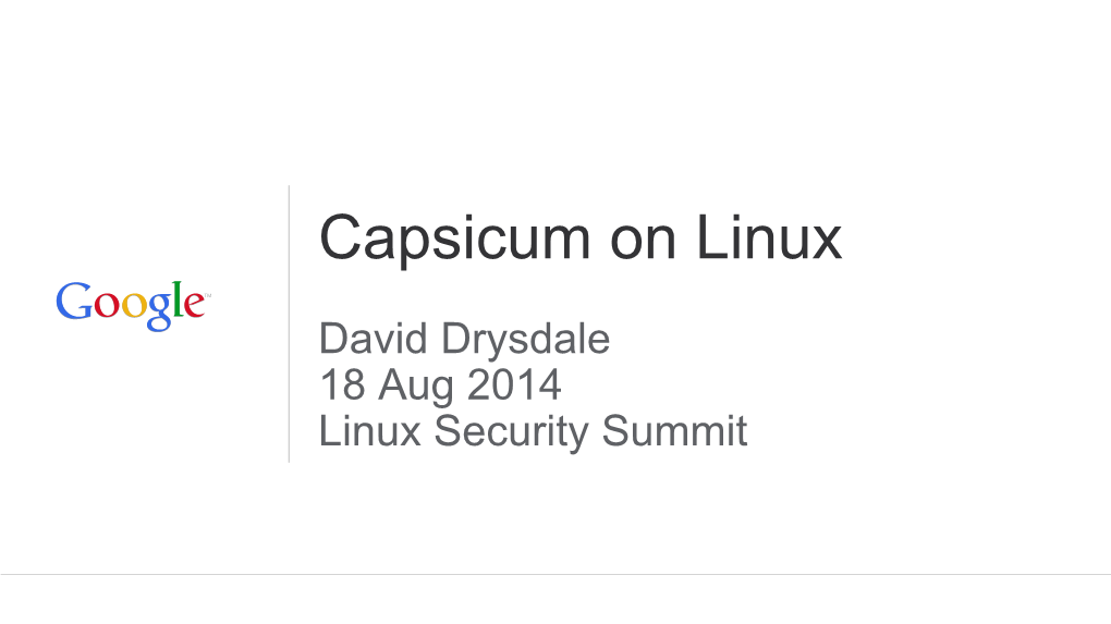 Capsicum on Linux