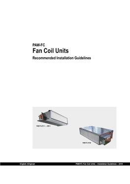 Fan Coil Units Recommended Installation Guidelines