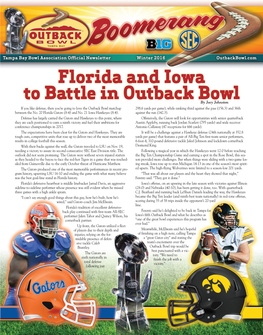 Florida and Iowa to Battle in Outback Bowl
