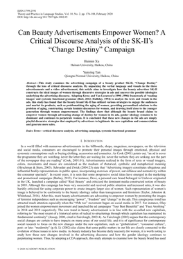 A Critical Discourse Analysis of the SK-II's