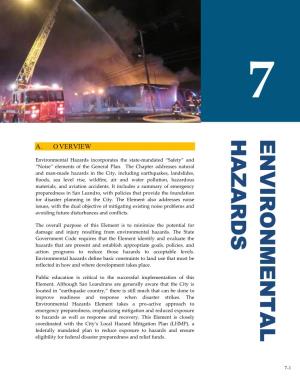 Environmental Hazards Incorporates the State-Mandated “Safety” and “Noise” Elements of the General Plan