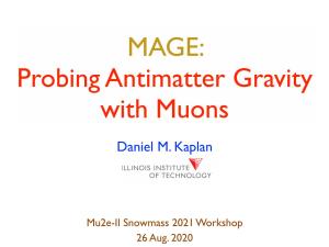 Kaplan Muonium Gravity Talk Mu2e-II-Snowmass.Pdf