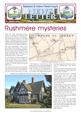 Rushmere Mysteries NEWS Letter