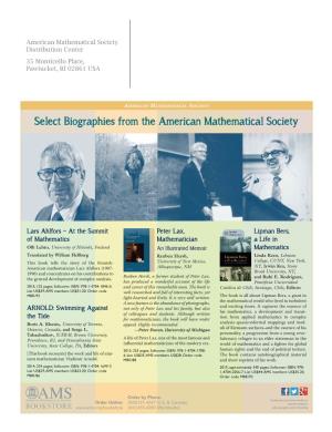 Select Biographies from the American Mathematical Society
