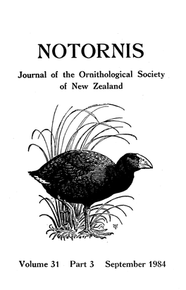 Of New Zealand Volume 31 Part 3 September 1984