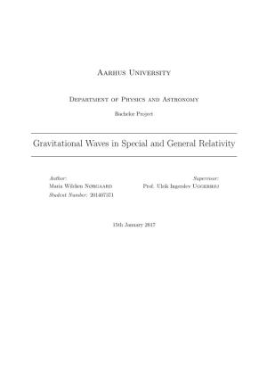Gravitational Waves in Special and General Relativity