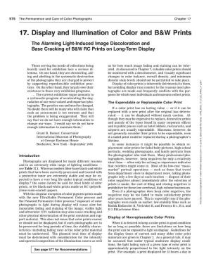 17. Display and Illumination of Color and B&W Prints