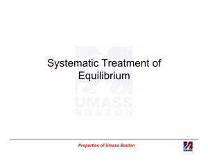 Systematic Treatment of Equilibrium