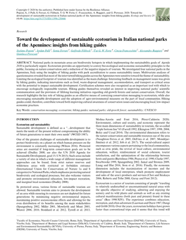 Toward the Development of Sustainable Ecotourism in Italian National Parks of the Apennines: Insights from Hiking Guides