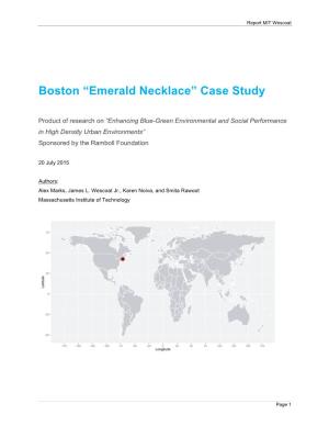 Boston “Emerald Necklace” Case Study