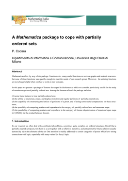 A Mathematica Package to Cope with Partially Ordered Sets