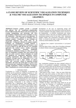 A Close Review of Scientific Visualization Technique & Volume