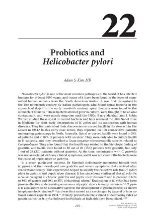 Probiotics and Helicobacter Pylori