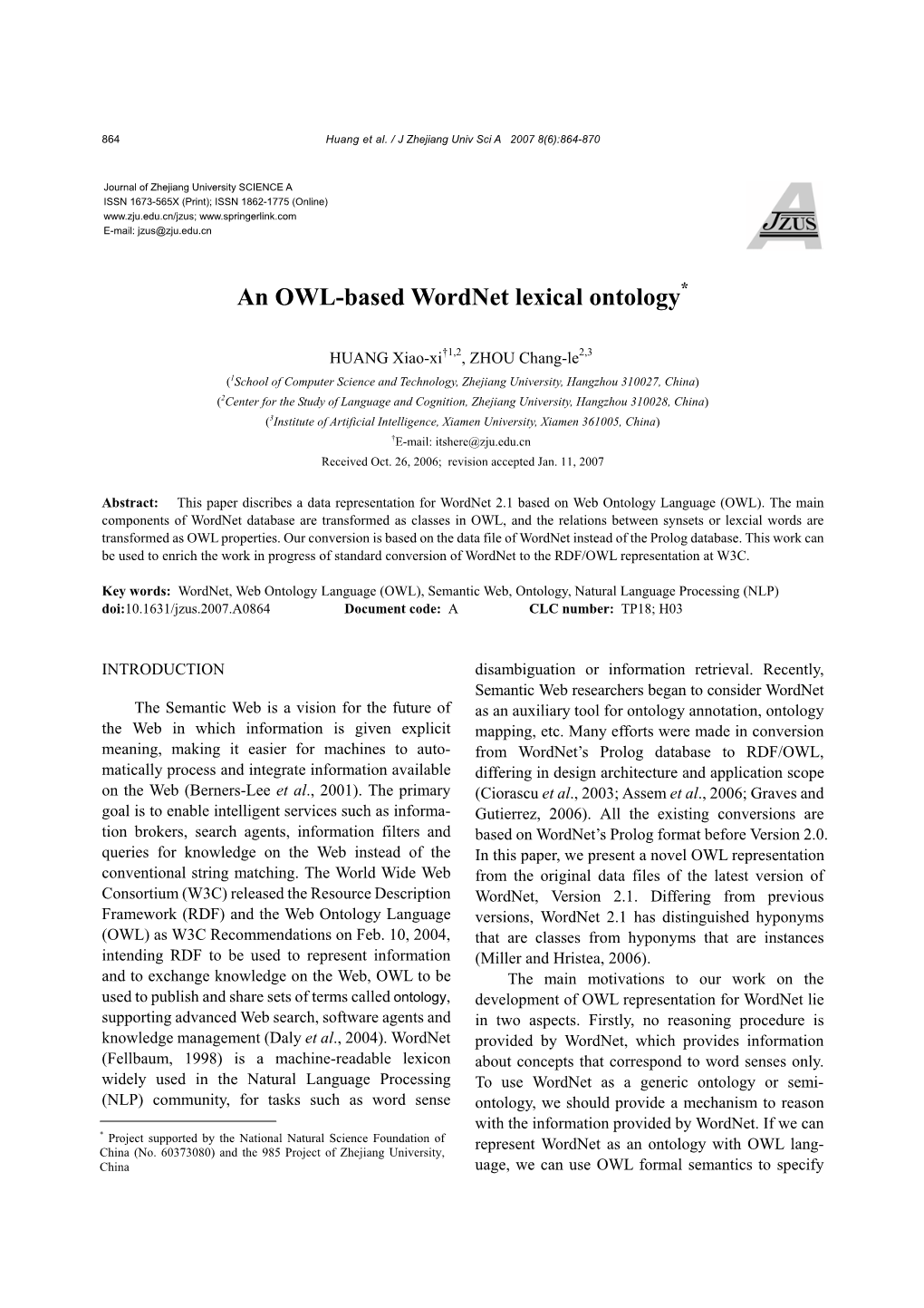 An OWL-Based Wordnet Lexical Ontology*