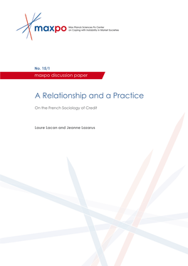 A Relationship and a Practice: on the French Sociology of Credit