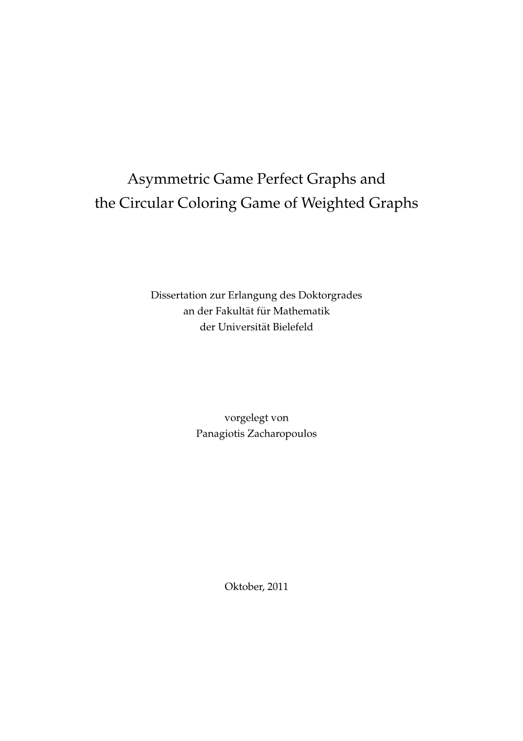 Asymmetric Game Perfect Graphs and the Circular Coloring Game of Weighted Graphs