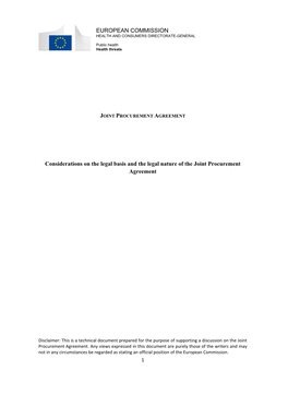 Legal Basis and the Legal Nature of the Joint Procurement Agreement
