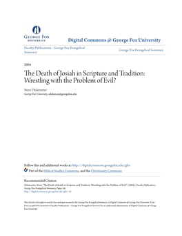 The Death of Josiah in Scripture and Tradition: Wrestling with the Problem of Evil?