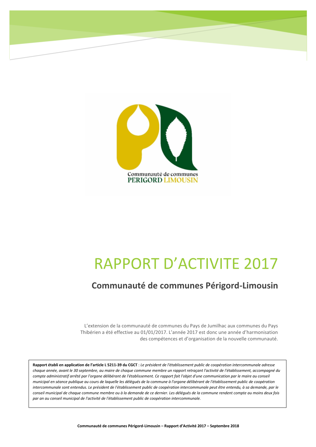 Rapport D'activité 2017