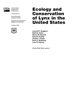 Ecology and Conservation of Lynx in the United States