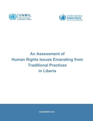Human Rights Issues Emanating from Traditional Practices in Liberia