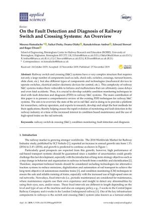 On the Fault Detection and Diagnosis of Railway Switch and Crossing Systems: an Overview
