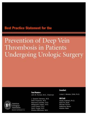 Prevention of Deep Vein Thrombosis in Patients Undergoing Urologic Surgery