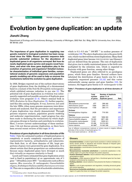 Evolution by Gene Duplication: an Update