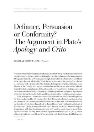 The Argument in Plato's Apology and Crito