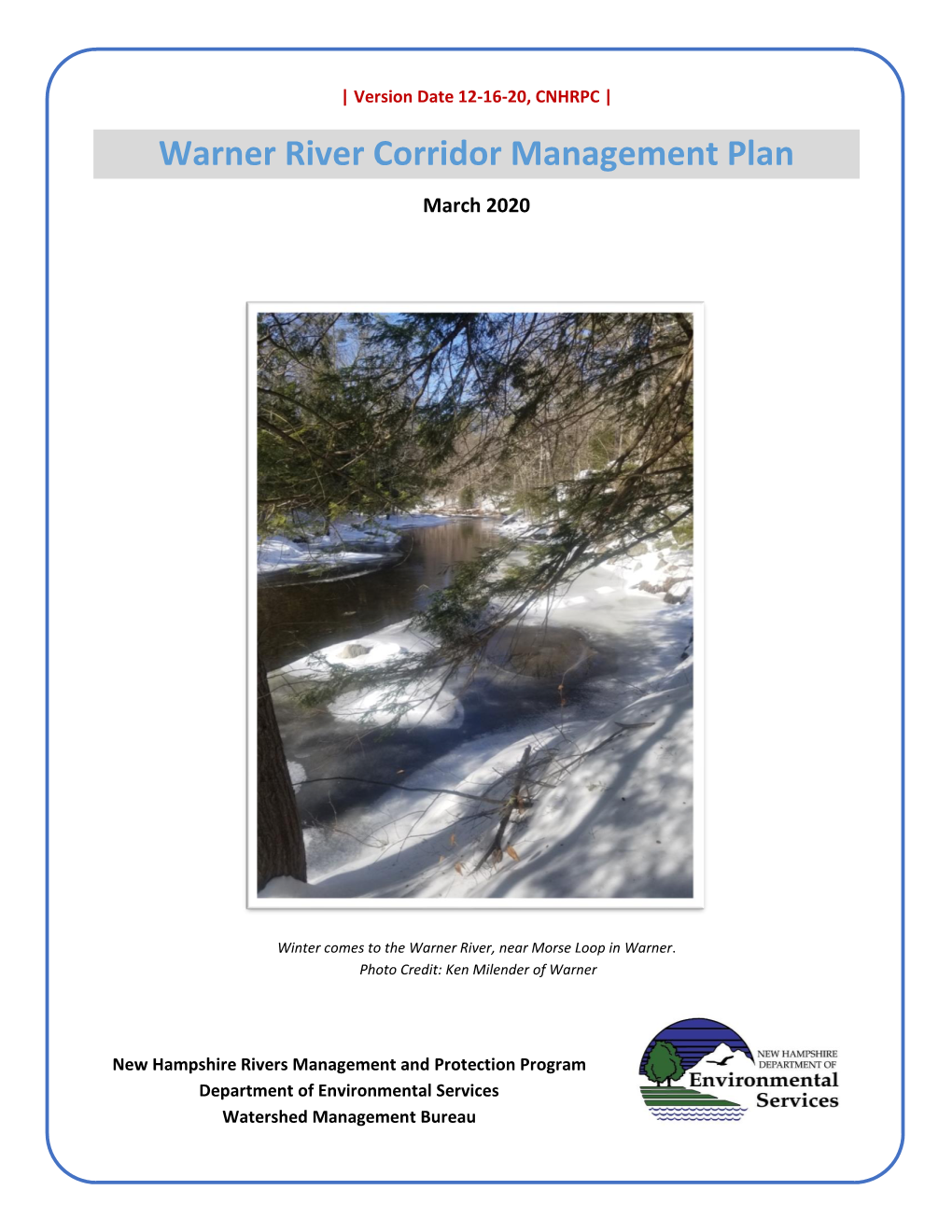 Draft Warner River Corridor Management Plan