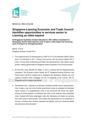 Singapore-Liaoning Economic and Trade Council Identifies Opportunities in Services Sector in Liaoning As Cities Expand