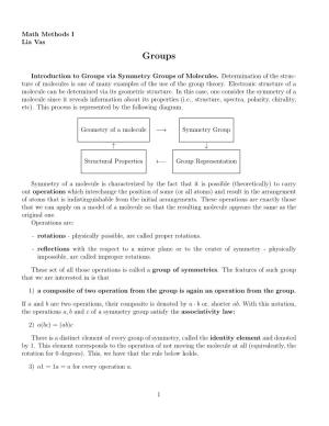 5. Group Theory. Symmetry Groups of Molecules