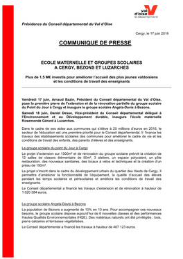 Cqué -Inauguration Et Premiere Pierre Des Groupes Scolaires Bezons
