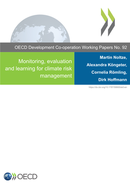 Monitoring, Evaluation and Learning for Climate Risk Management