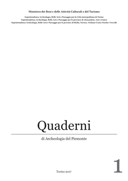 Quaderni Di Archeologia Del Piemonte