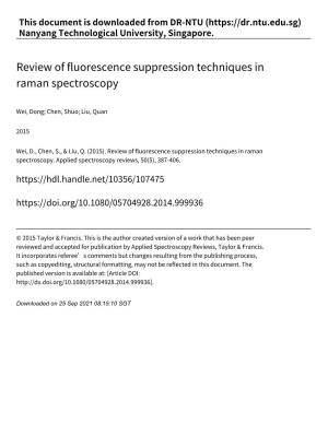 Review of Fluorescence Suppression Techniques in Raman Spectroscopy