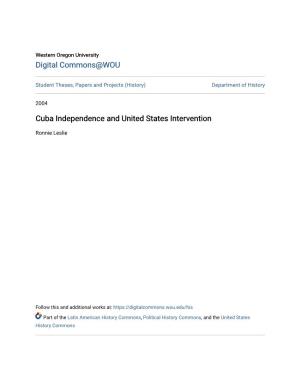 Cuba Independence and United States Intervention