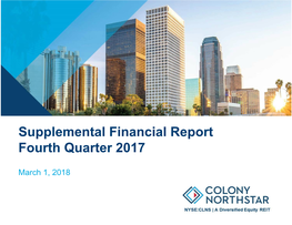 Supplemental Financial Report Fourth Quarter 2017
