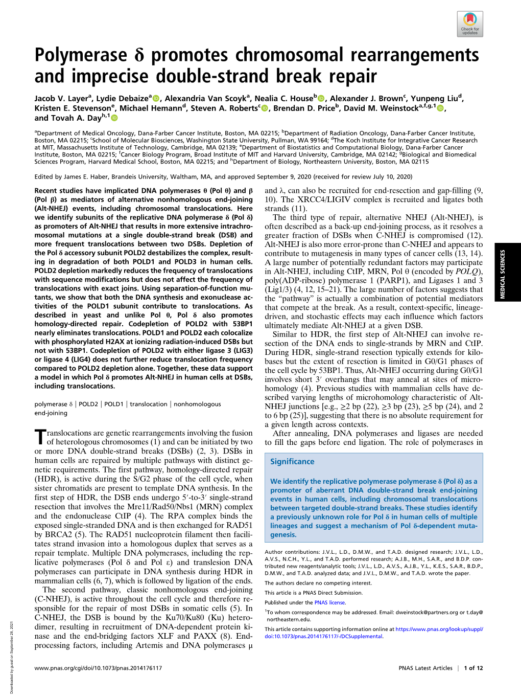 Polymerase Δ Promotes Chromosomal Rearrangements and Imprecise Double-Strand Break Repair