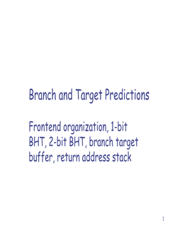 Branch Prediction