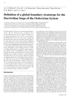 Definition of a Global Boundary Stratotype for the Darriwilian Stage